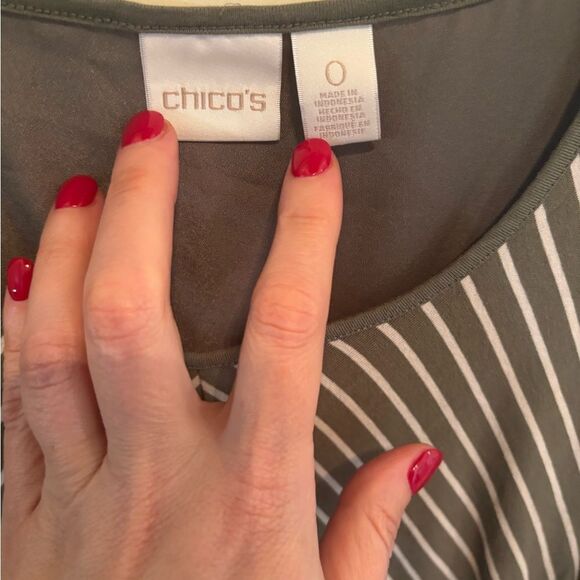 Chico's Gray and White Striped Tunic - Picture 5 of 5
